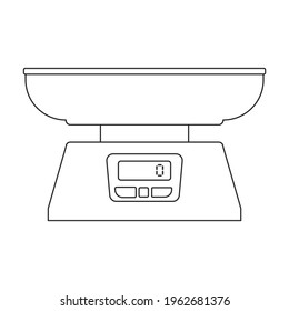 Electronic balance vector icon.Outline vector icon isolated on white background electronic balance.
