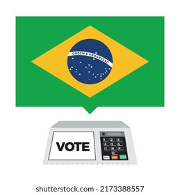 Electronic ballot box for voting in Brazil.