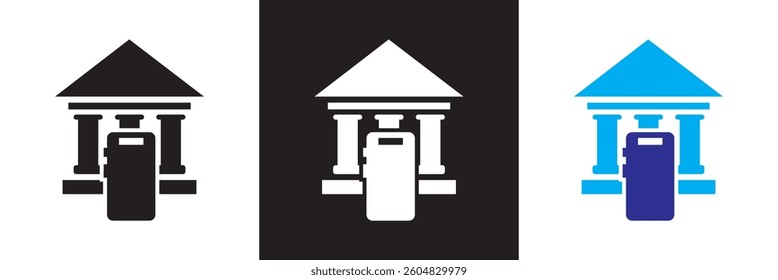 Electronic bank icon. Vector illustration. isolated on white and black background. EPS 10