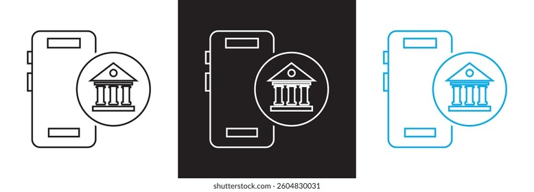 Electronic bank icon. Vector illustration. isolated on white and black background. EPS 10