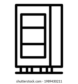 Icono de la máquina de bebidas electrónica. Esquema Icono vectorial de máquina de bebidas electrónicas para el diseño web aislado en fondo blanco