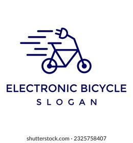 electronic bicycle line logo design vector template