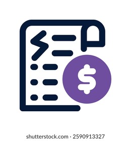 electronic bill dual tone icon. vector icon for your website, mobile, presentation, and logo design.