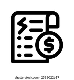 electronic bill line icon. vector icon for your website, mobile, presentation, and logo design.