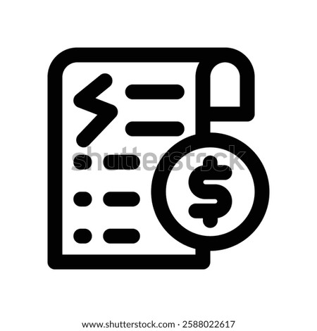 electronic bill line icon. vector icon for your website, mobile, presentation, and logo design.