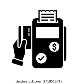 Electronic bill machine silhouette billing payment device icon