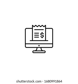 Electronic bill and online shopping icon. Bill vector icon. Payment vector icon. Invoice. Banking transaction receipt, Procurement expense, Money document file. websites and print media and interface