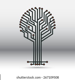 electronic board in the form of a tree