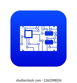 Electronic board icon digital blue for any design isolated on white vector illustration