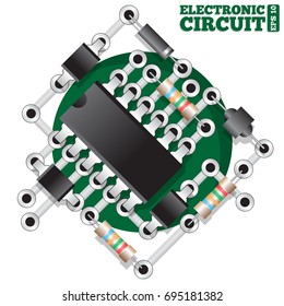 The electronic board on a on a white background. Vector illustration.