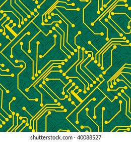 Electronic board. Seamless vector wallpaper