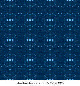 Electronic Board shining on the deep blue infinite background. High-tech pattern texture modern design. Vector illustration EPS 10.