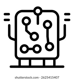 Electronic board with wires and dots representing artificial intelligence concept