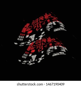 Electronic boards with lines and chips, forming abstract Indonesian flags. with black background

 

