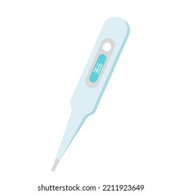 Elektronisches Körperthermometer einzeln auf weißem Hintergrund. Medizinische Ausrüstung, Vektorgrafik.