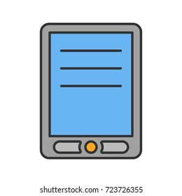 Electronic book color icon. Isolated vector illustration