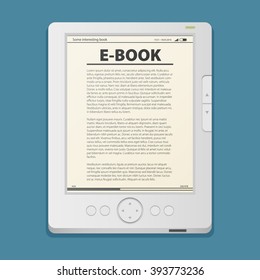 Electronic book, flat design concept. Eps 10 vector illustration