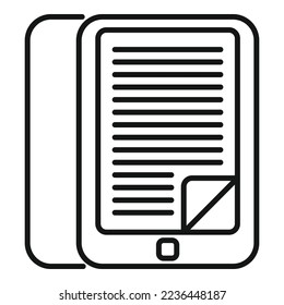 Electronic book icon outline vector. Digital education. School ebook