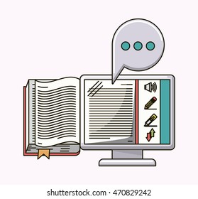 electronic book isolated icon vector illustration design