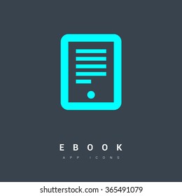 Electronic book isolated minimal single flat icon. Gadget line vector icon for websites and mobile minimalistic flat design.