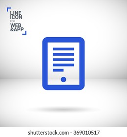 Electronic book isolated minimal single flat icon. Gadget line vector icon for websites and mobile minimalistic flat design.