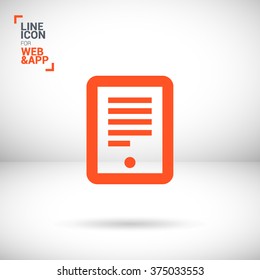 Electronic book isolated minimal single flat icon. Gadget line vector icon for websites and mobile minimalistic flat design.