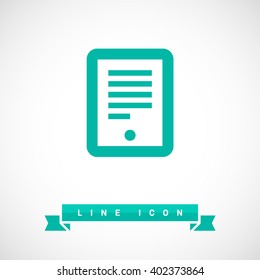 Electronic book isolated minimal single flat icon. Gadget line vector icon for websites and mobile minimalistic flat design.