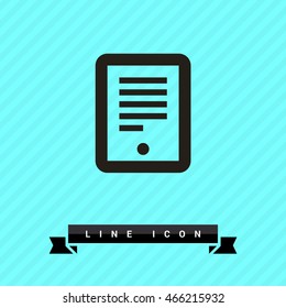 Electronic book isolated minimal single flat icon. Gadget line vector icon for websites and mobile minimalistic flat design.
