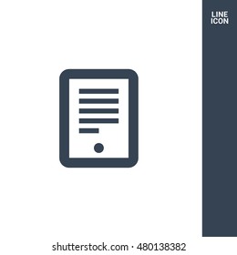 Electronic book isolated minimal single flat icon. Gadget line vector icon for websites and mobile minimalistic flat design.