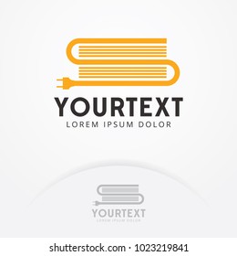 Electronic book logo design. Electronic library icon, symbol design. Reading books on the internet, E-book, Learning. Book logo template