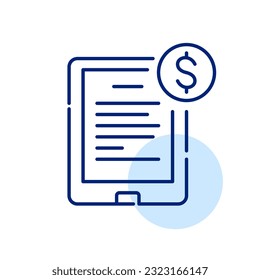 Electronic book reader. Ebook digital library subscription. Pixel perfect, editable stroke