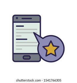 electronic book in smartphone with star vector illustration design