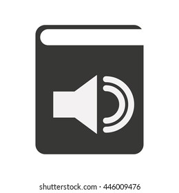 electronic book with speaker  isolated icon design, vector illustration  graphic 