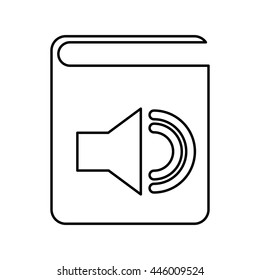 electronic book with speaker  isolated icon design, vector illustration  graphic 