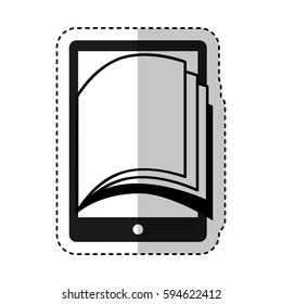 electronic book in tablet icon