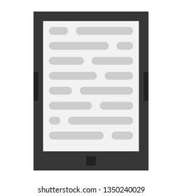 Electronic Book with touch control isolated on white background.