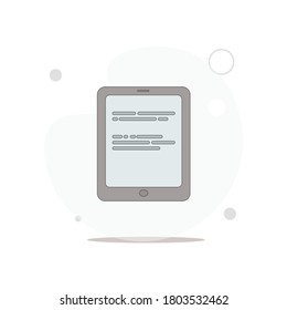 electronic book vector flat illustration on white