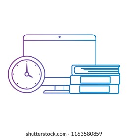 electronic books with computer and watch