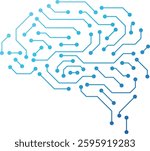 Electronic Brain Circuit Ai Technology Concept. Digital AI Brain. AI Technology Artificial General Intelligence Icon