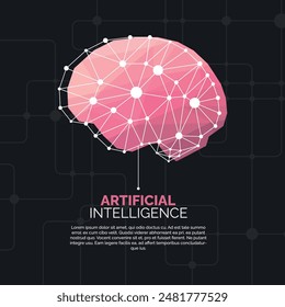 Electronic brain and Concept of artificial intelligence(AI).Graphic of a digital brain.