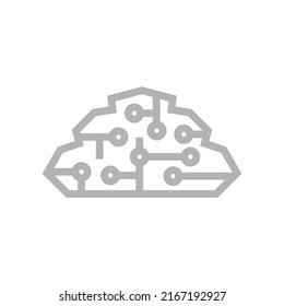 Electronic brain icon. Tech brains sign.Vector illustration