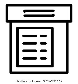 Ícone do gabinete eletrônico. Contornar ícone de vetor de gabinete eletrônico para design da Web isolado no plano de fundo branco