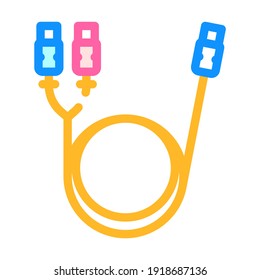 electronic cable for camera color icon vector. electronic cable for camera sign. isolated symbol illustration