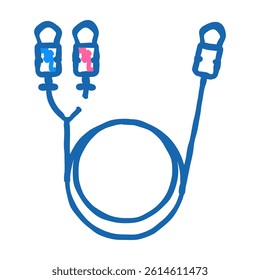 electronic cable for camera doodle icon sketch vector. electronic cable for camera sign. isolated symbol illustration