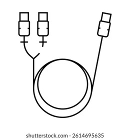 electronic cable for camera line icon vector. electronic cable for camera sign. isolated contour symbol black illustration