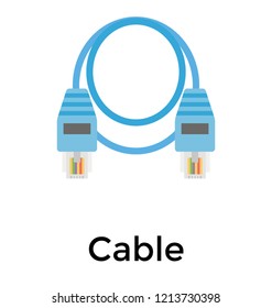 Electronic cable flat icon design 