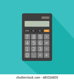 electronic calculator concept vector for education, math & calculate numbers. realistic modern simple keypad. pocket calculator flat design style cartoon isolated for business & finance illustration