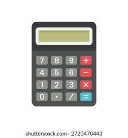 Electronic calculator flat vector illustration isolated on white background