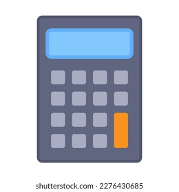 Icono de calculadora electrónica. Dispositivo de cálculo aislado en fondo blanco. Ilustración del vector