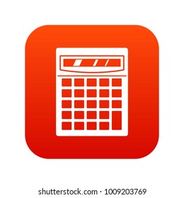 Electronic calculator icon digital red for any design isolated on white vector illustration